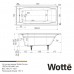 Чугунная ванна Wotte Forma 150х70 с квадратными ручками (черные)