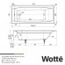 Чугунная ванна Wotte Forma 170х70 с квадратными ручками (черные)