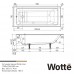Чугунная ванна Wotte Line 170х70 с квадратными ручками и подголовником