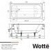 Чугунная ванна Wotte Start 160х75 с квадратными ручками (золото)