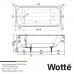 Чугунная ванна Wotte Start 170х75 с квадратными ручками (золото)